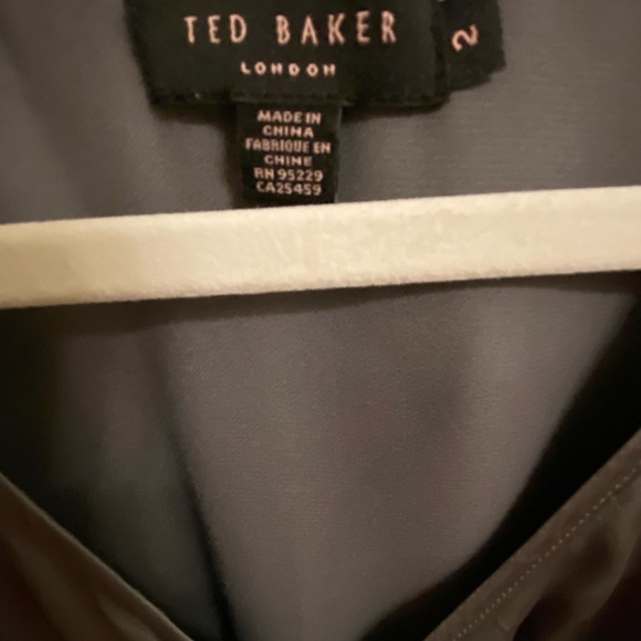 Ted Baker Silk Pewter dress size 2 - Picture 3 of 6